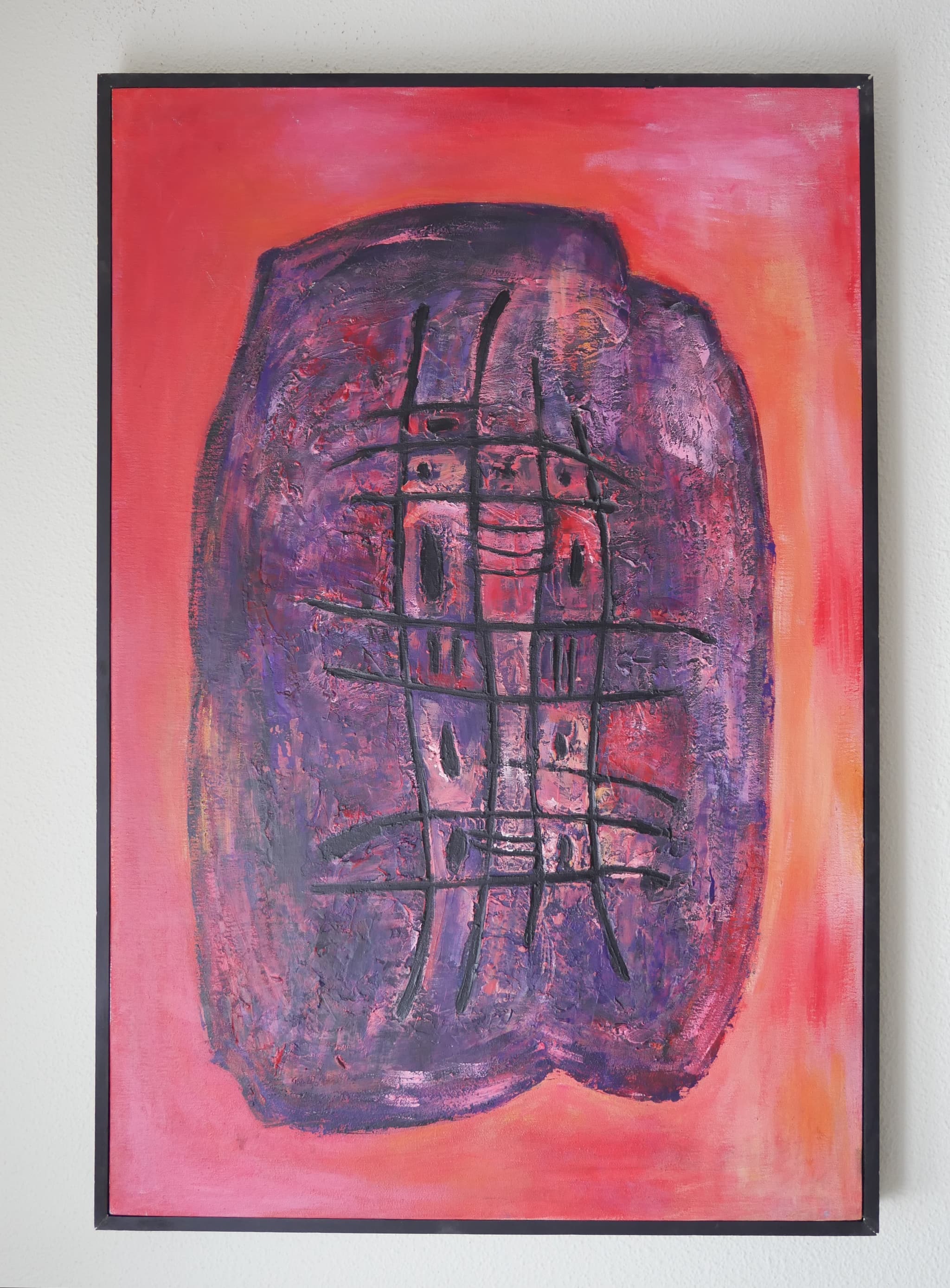 Têtes - Huile sur toile, encadré - 67 x 99 cm