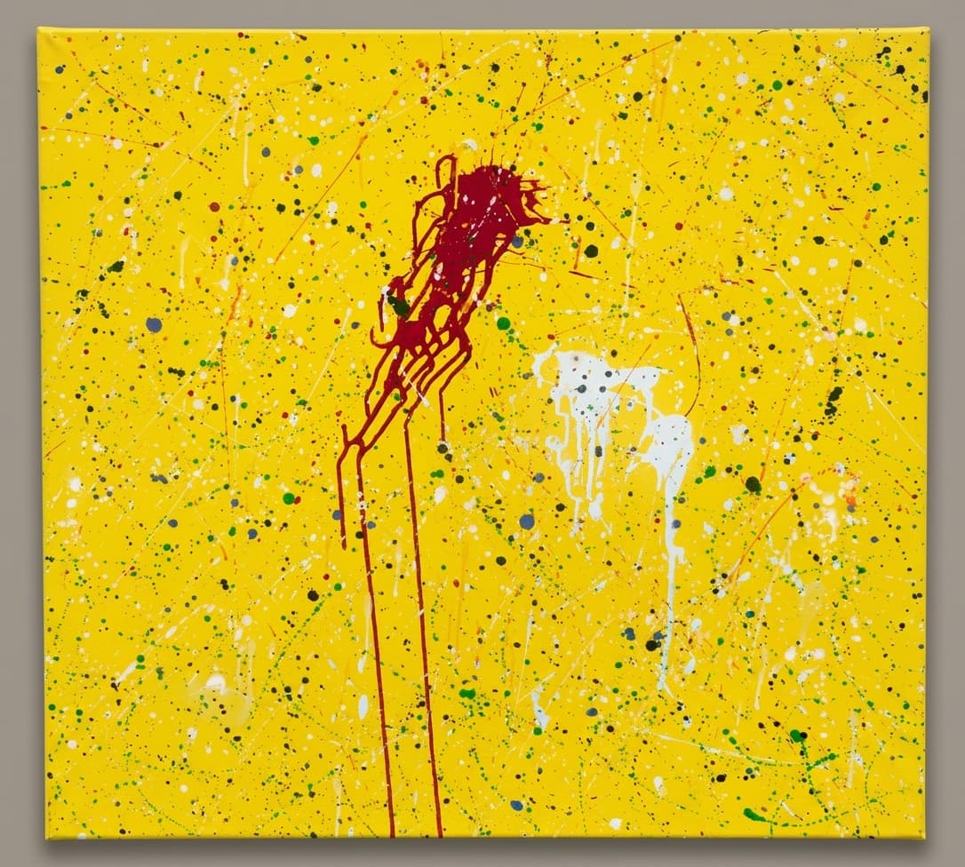 Jaune Expressionniste - Huile sur toile - 99 x 100 cm