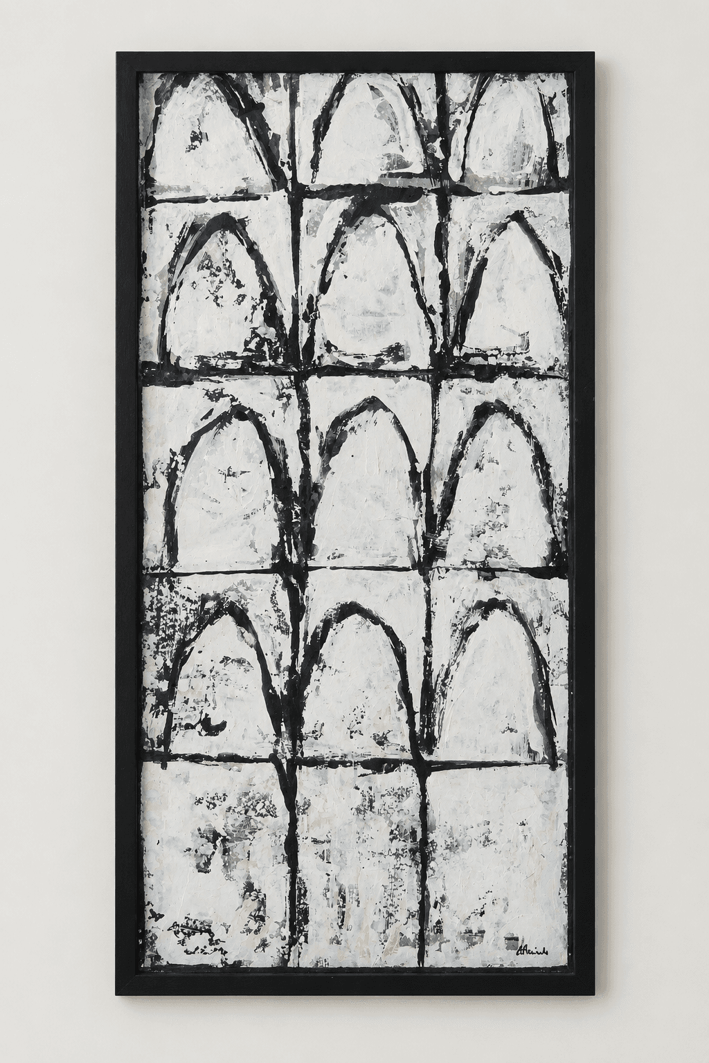 拱形 - 纸本丙烯，带框装裱 - 50 x 50 cm
