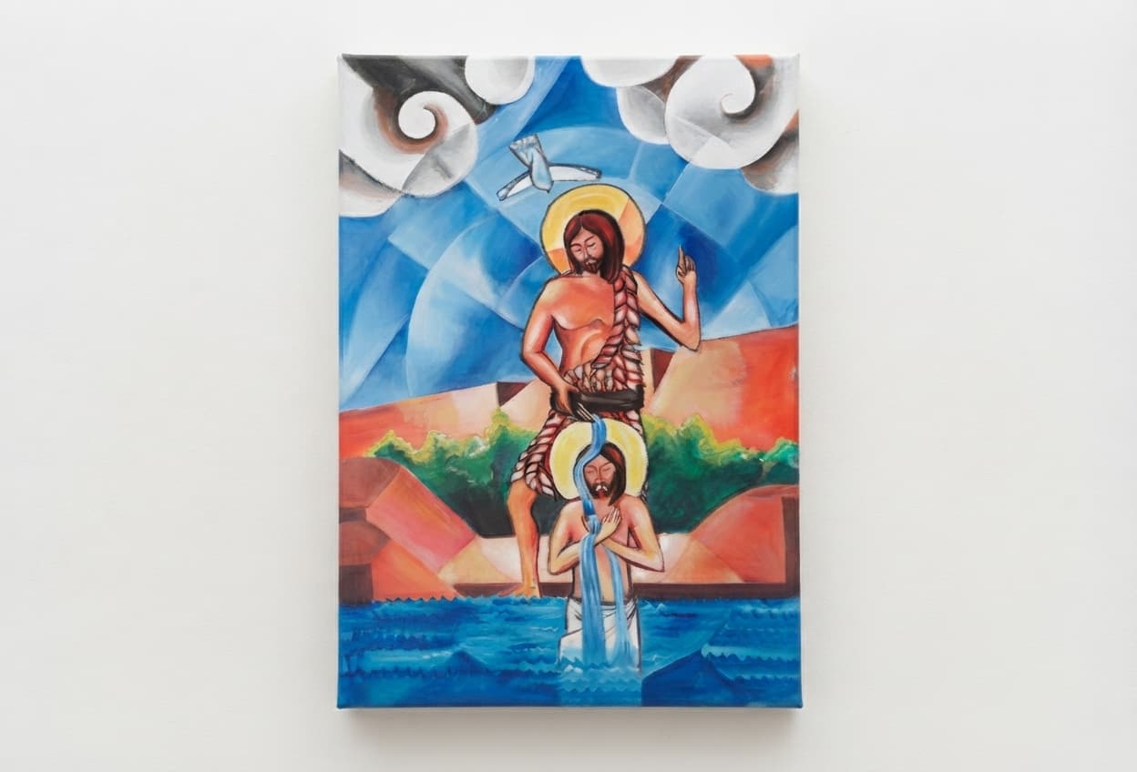 Taufe - Öl auf Leinwand - 50 x 73