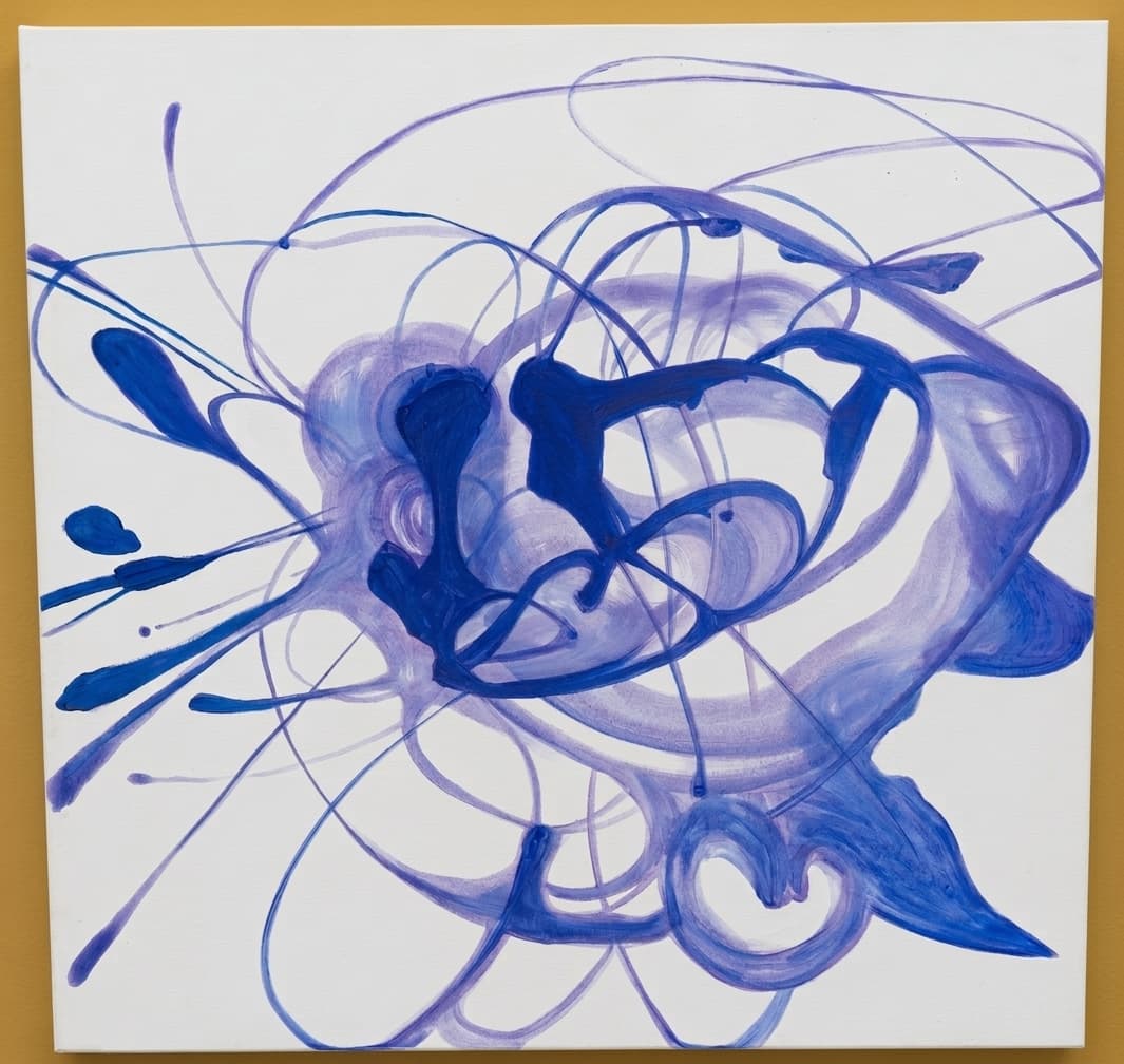 Blauer Hund - Öl auf Leinwand - 100 x 100 cm