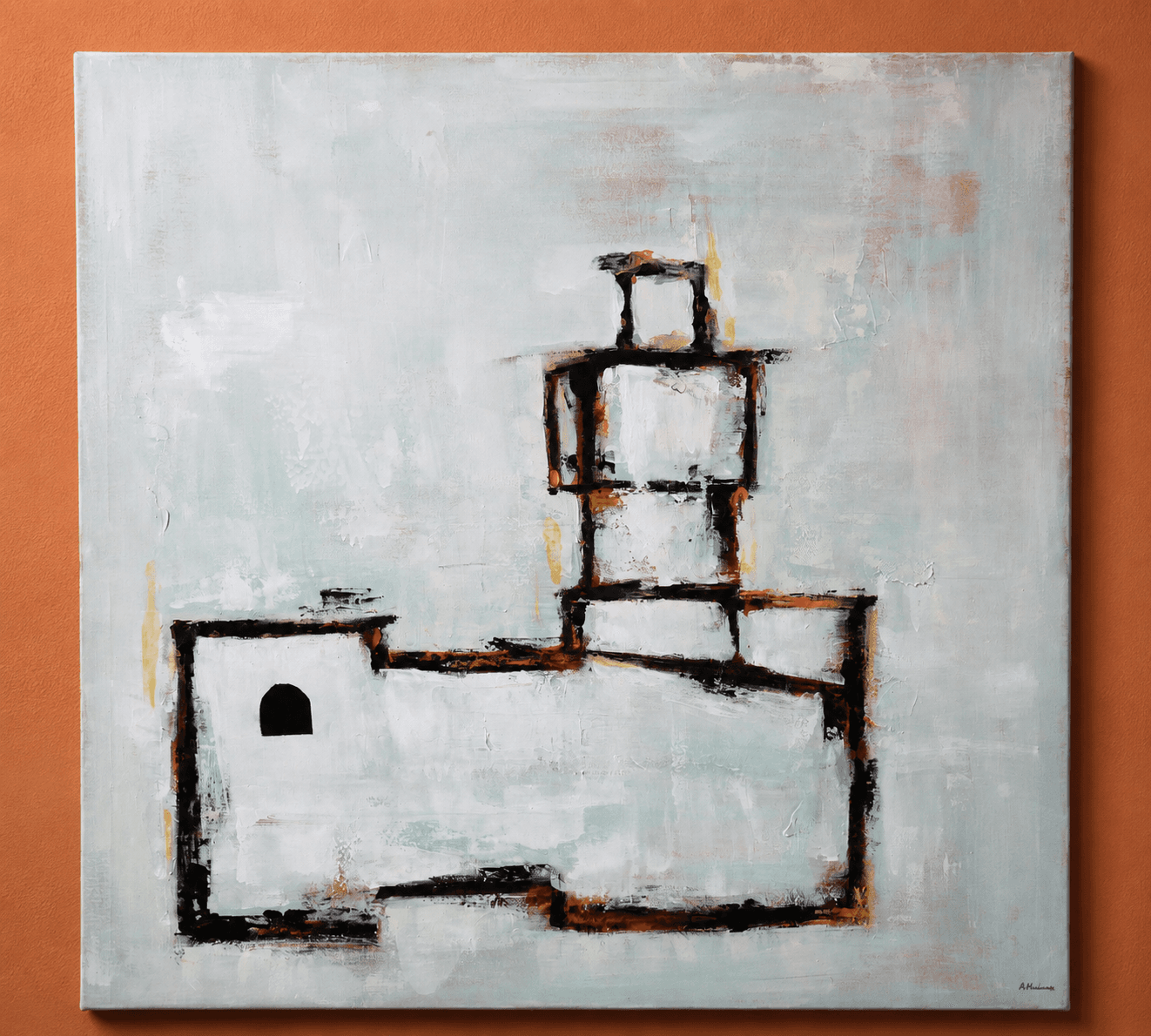 Leuchtturm - Acryl auf Leinwand - 90 x 90 cm