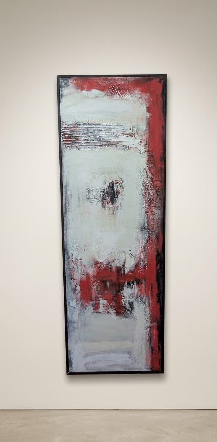 White Impulse - Oil on canvas, framed. - 154 x 54 cm