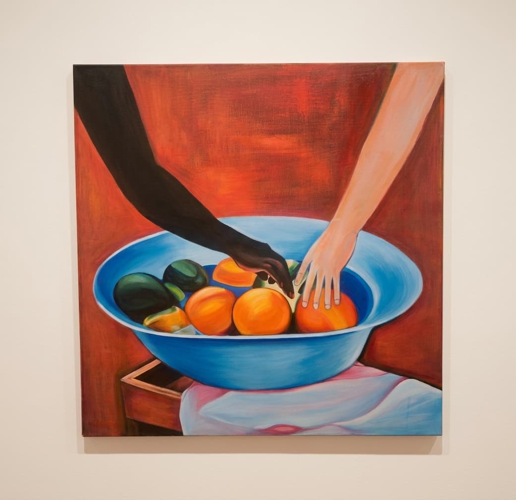Zwei Hände - Öl auf Leinwand - 96 x 99  cm