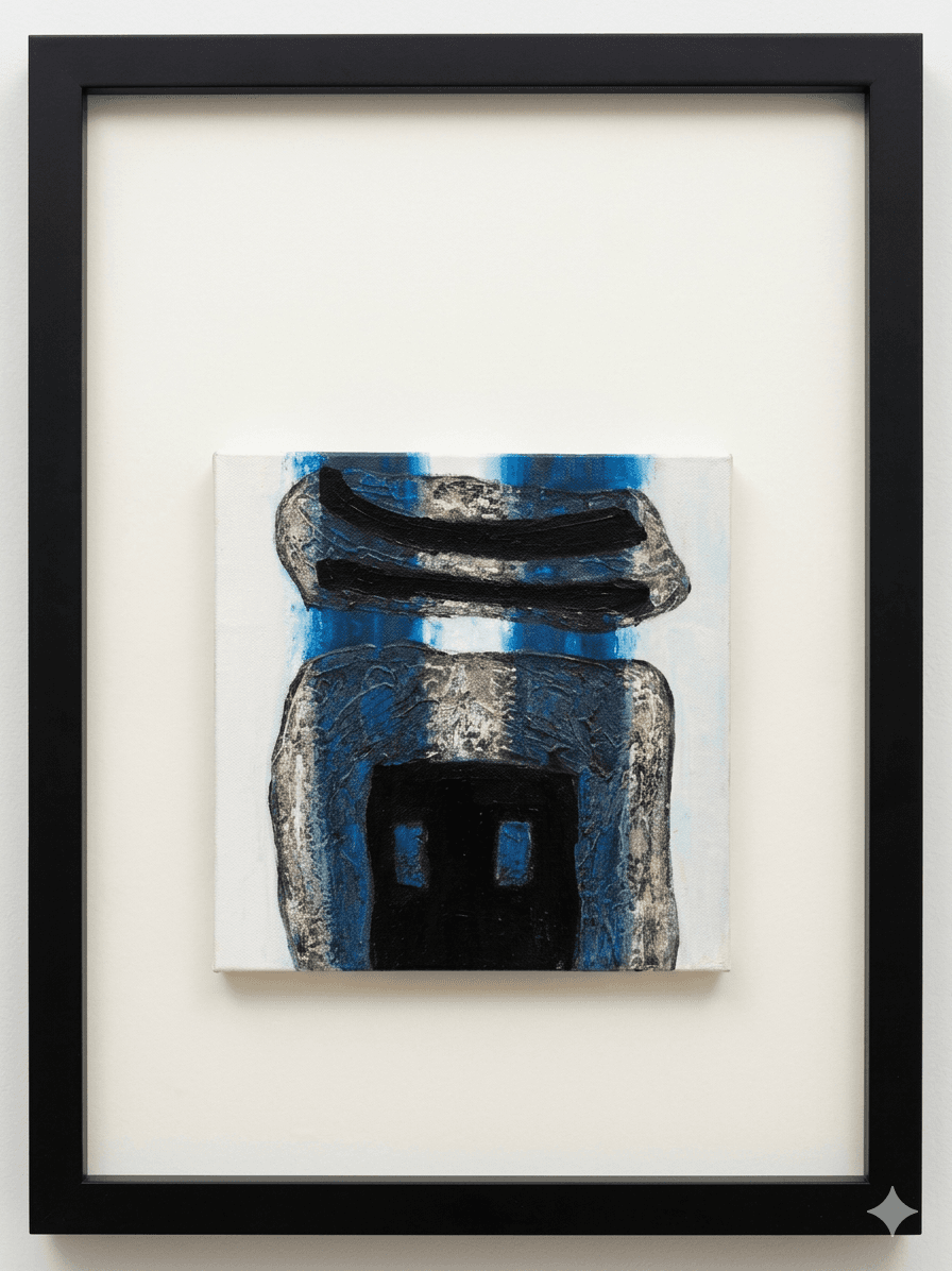 Série Noire 6 - Huile sur toile, encadré - 72 x 52 cm