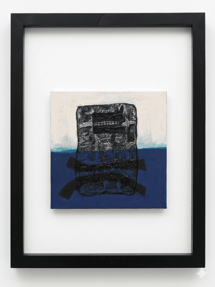 Série Noire 7 - Huile sur toile, encadré - 72 x 52 cm