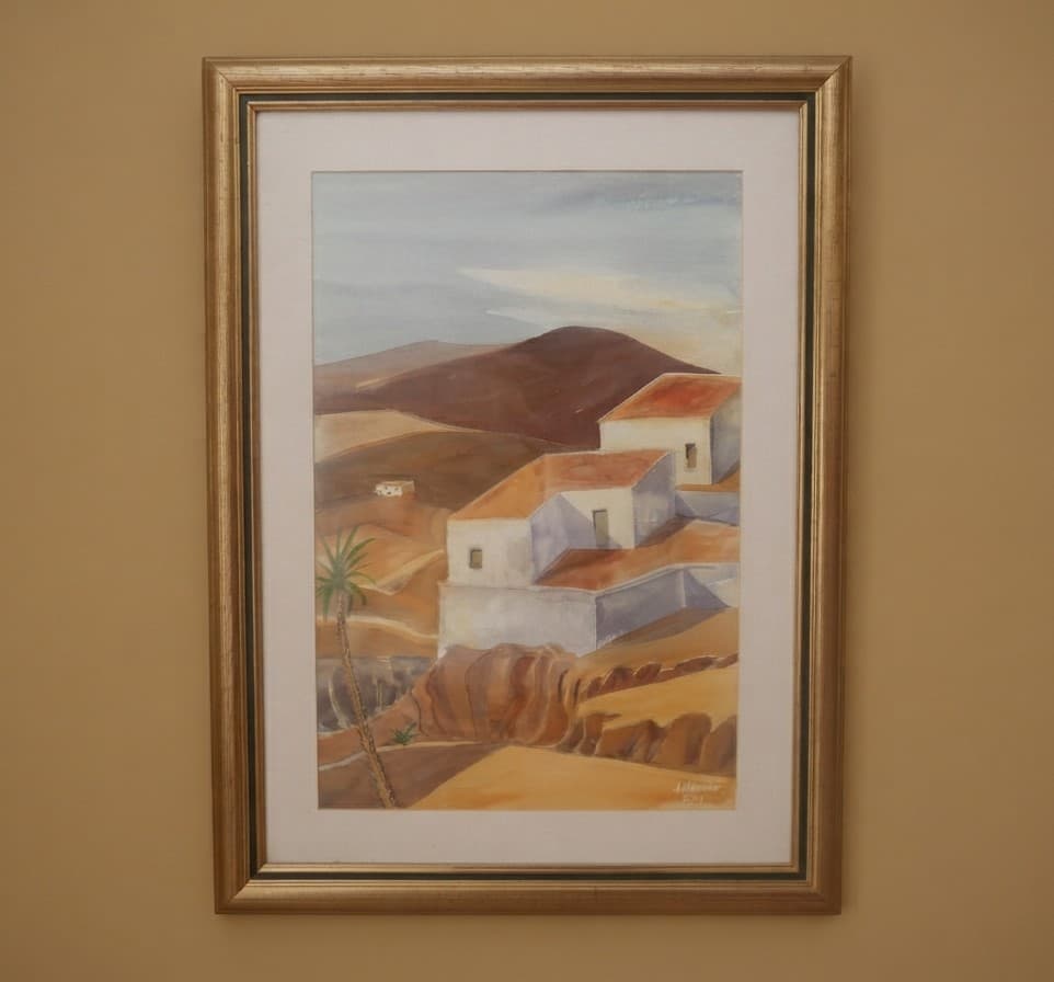 Paisaje canario - Acuaraela sobre papel enmarcada  - 55 x 74 cm
