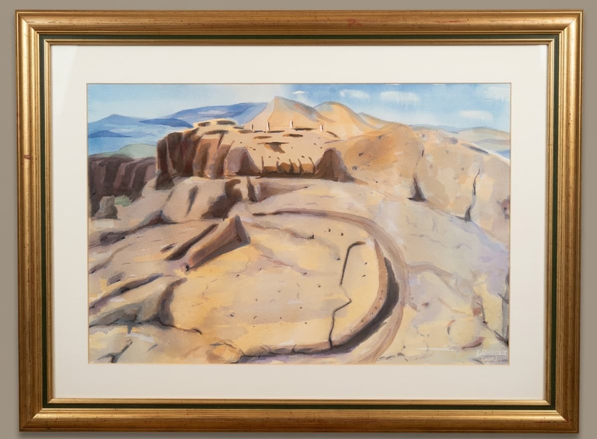 Paisaje Canarias - Acuarela sobre papel enmarcada - 73 x 56cm