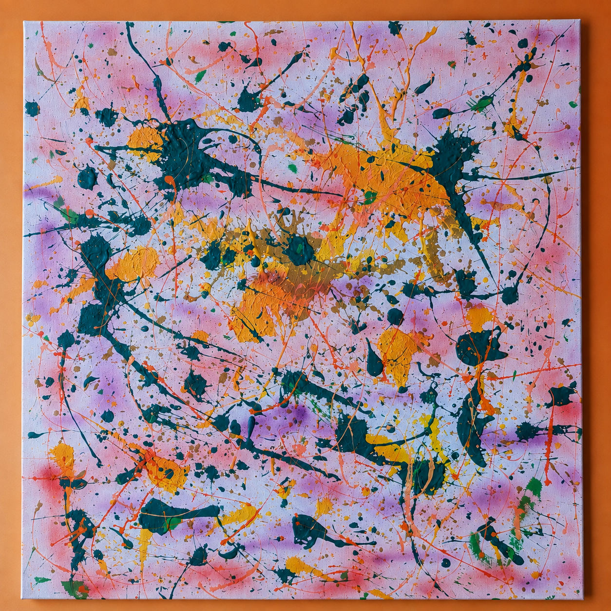 Rosa expresionista - acrílico sobre lienzo, firmado - 92 x 104 cm