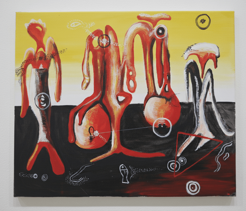 Peces y Personas - Acrylique sur toile - 73 x 60 cm