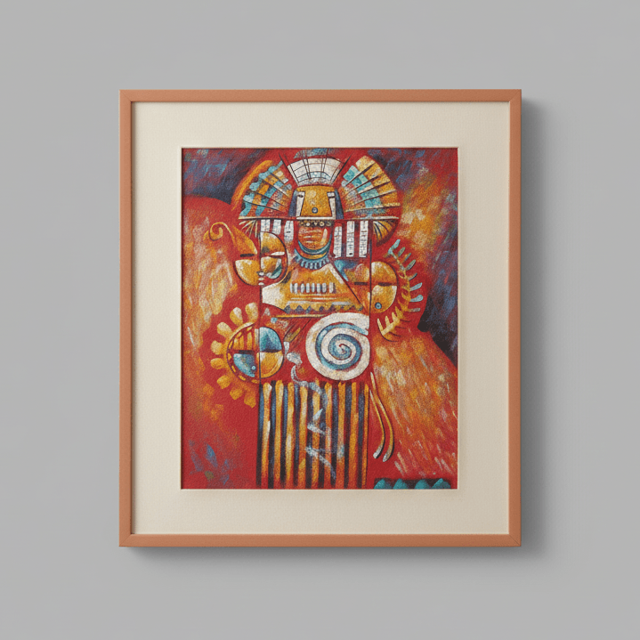 Fiesta del Sol Inca - Huile et Acrylique diverses techniques - 80 x 100 cm