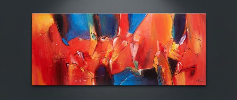 Fuego y agua - Óleo sobre lienzo - 123 x 52 cm