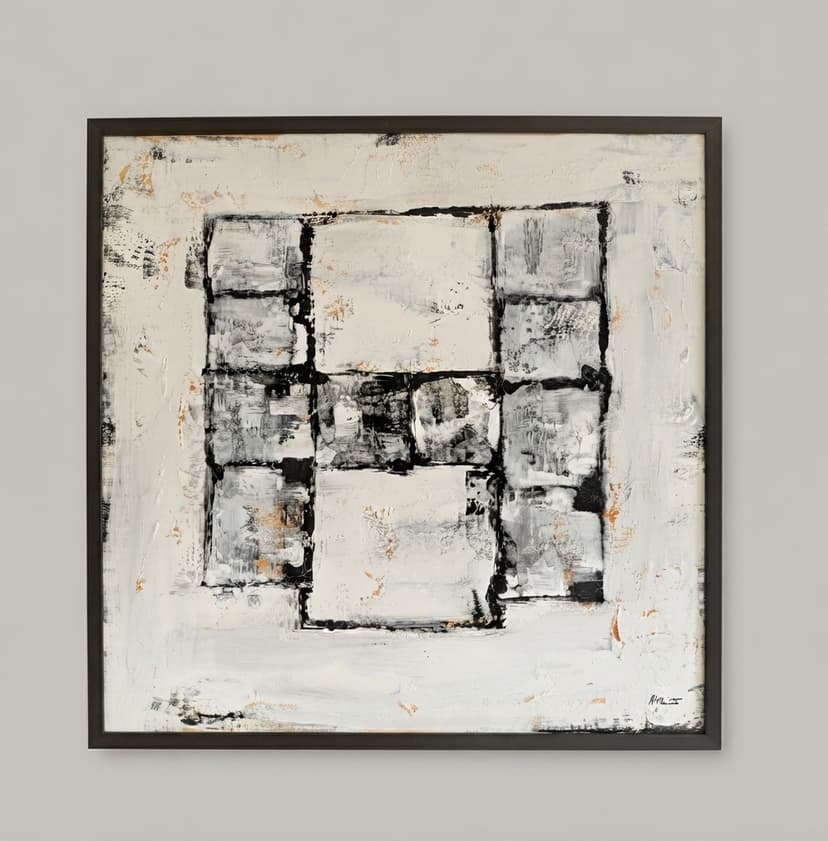 Grid Blanco - Acrílico sobre lienzo - 67 x 69 cm