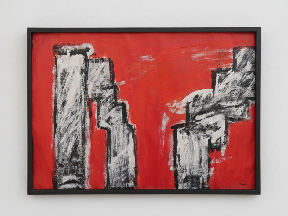 Columns - Abstract artwork by José Antonio Hernández, Acrylic on canvas, 100 x 71 cm