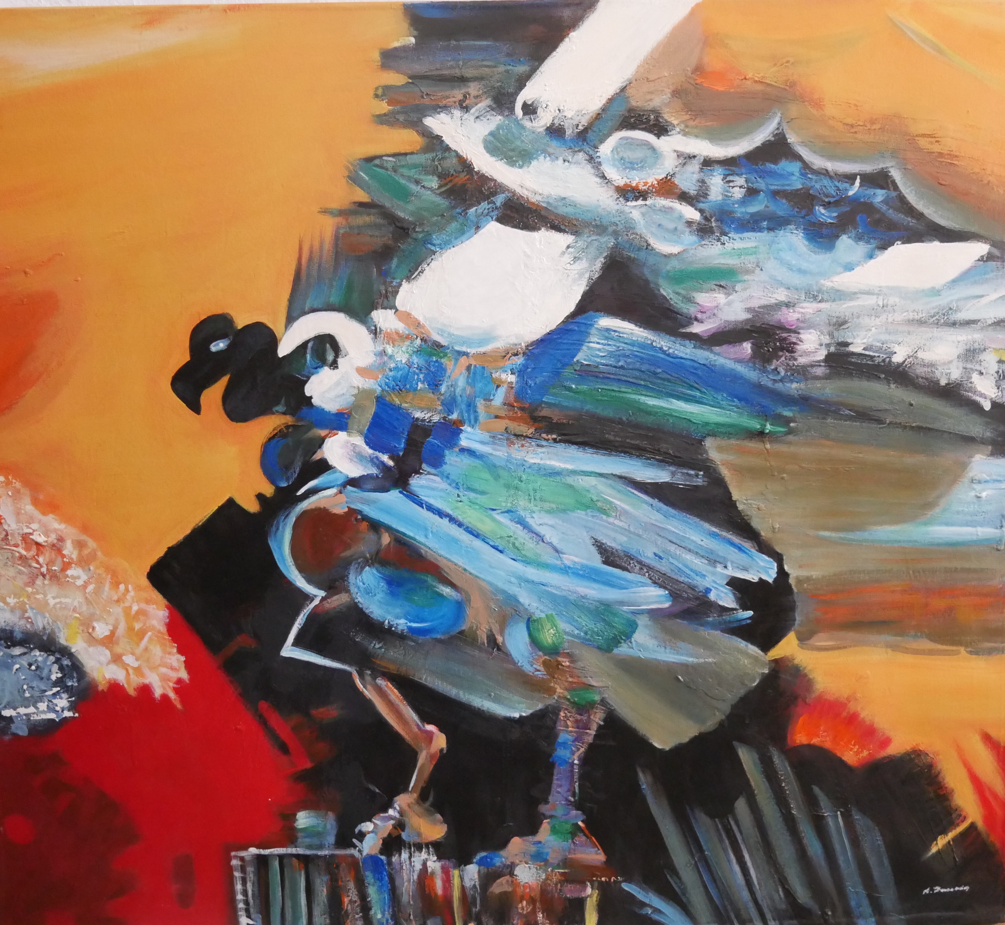 Condor Colombia - Abstract artwork by José Antonio Hernández, Oil on canvas, 117 x 104 cm