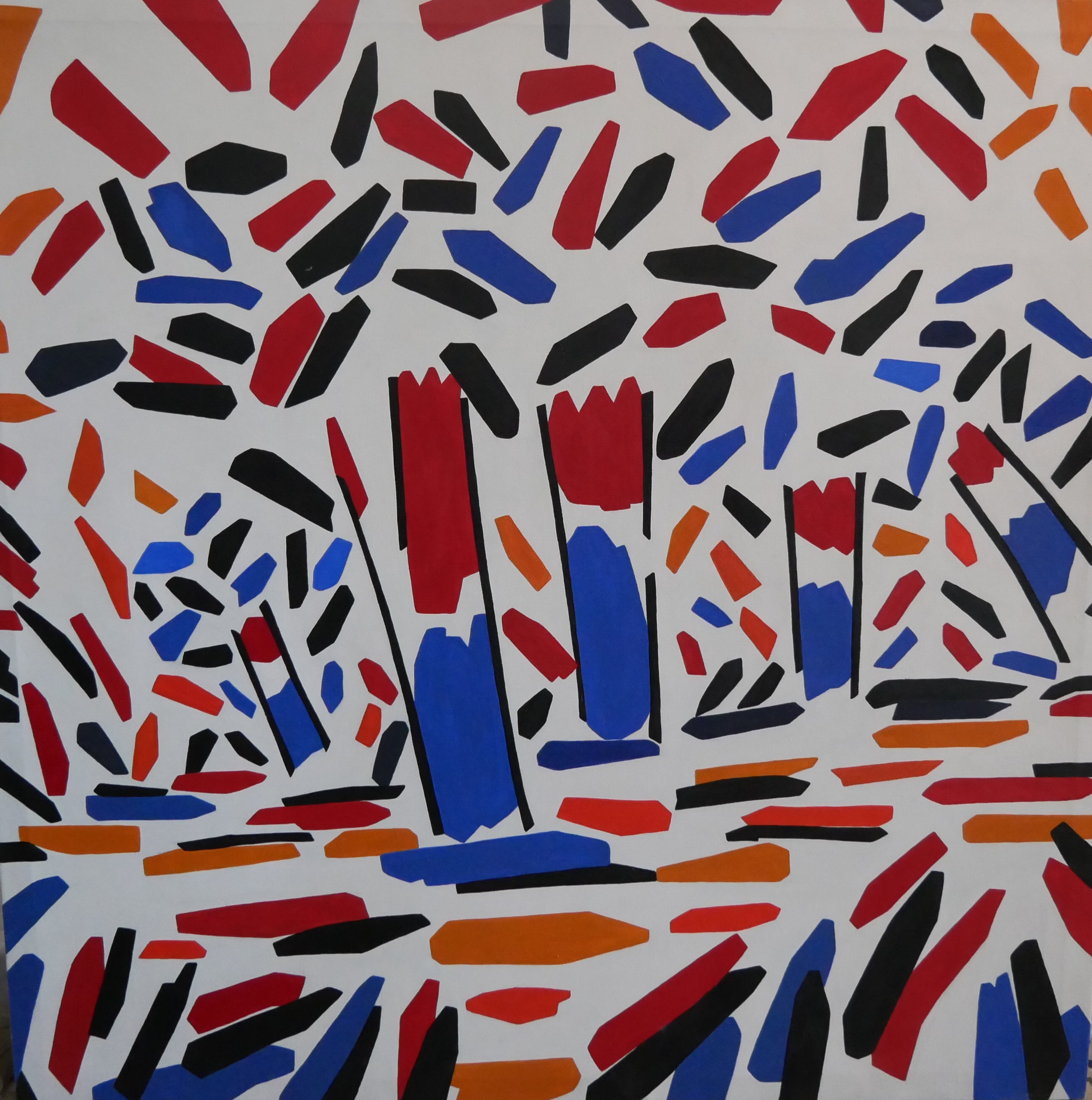 Carnival - Abstract artwork by José Antonio Hernández, Acrylic on canvas, 104 x 104 cm