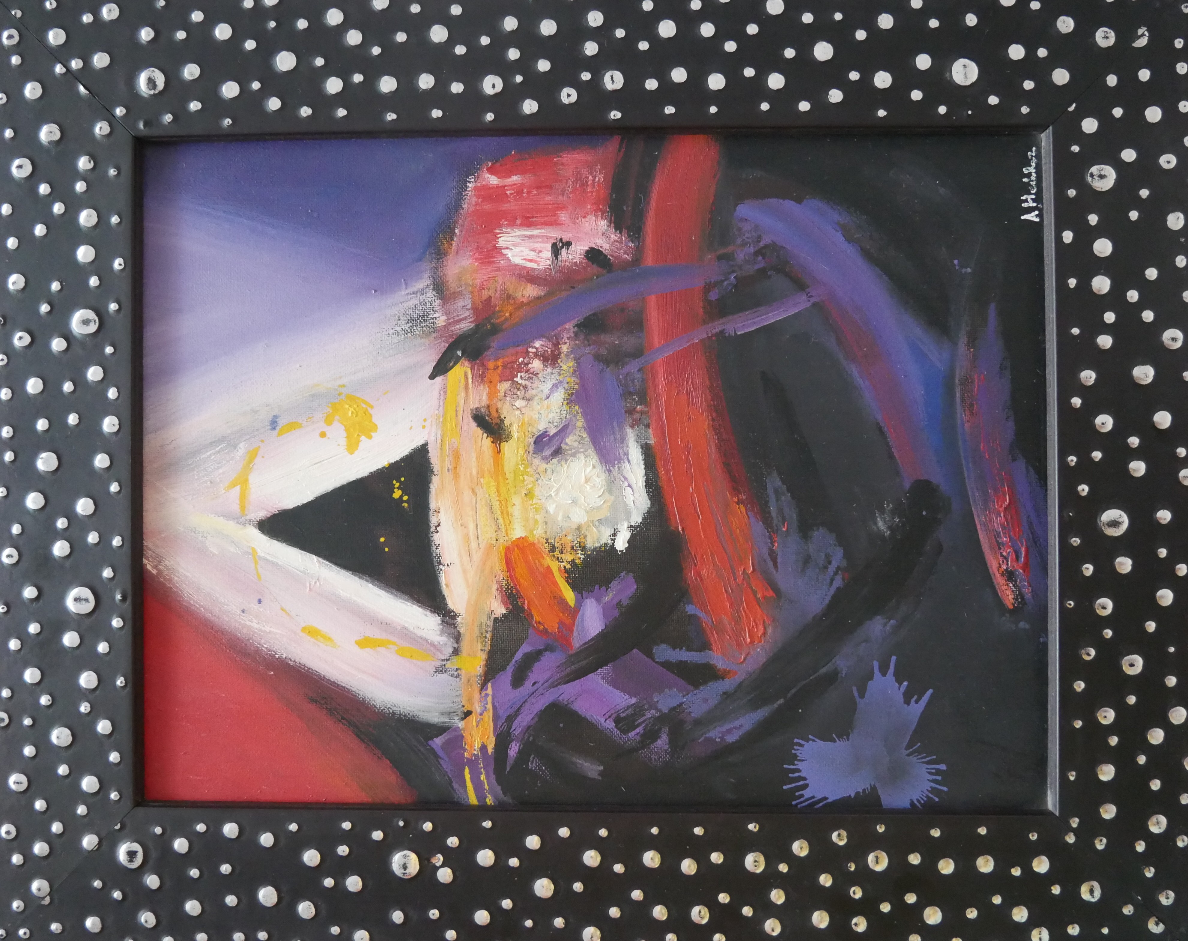 Pyramid of Light - Abstract artwork by José Antonio Hernández, Acrylic on canvas, 65 x 50 cm