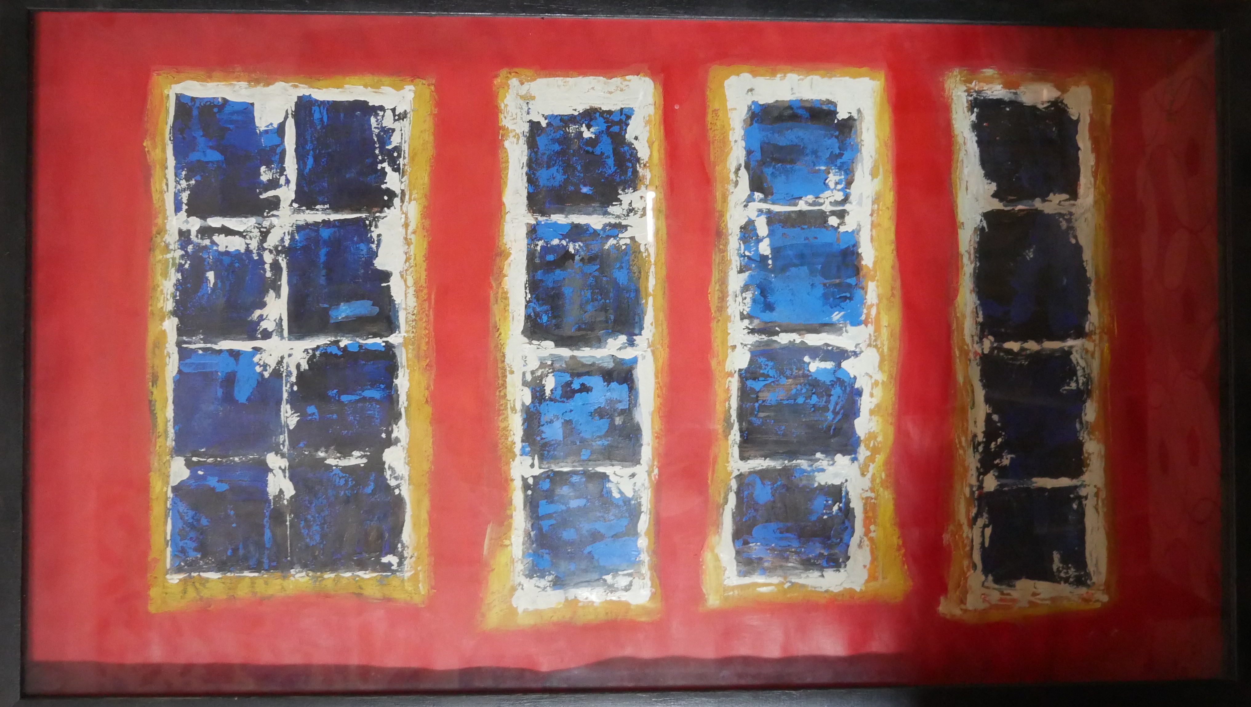 Windows of Time - Abstract artwork by José Antonio Hernández, Mercerized paper with wax, 83 x 47.5 cm